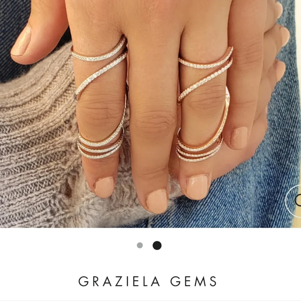 14k Diamond Graziela Gems Gold Diamond Swirl Ring - Picture 5 of 12